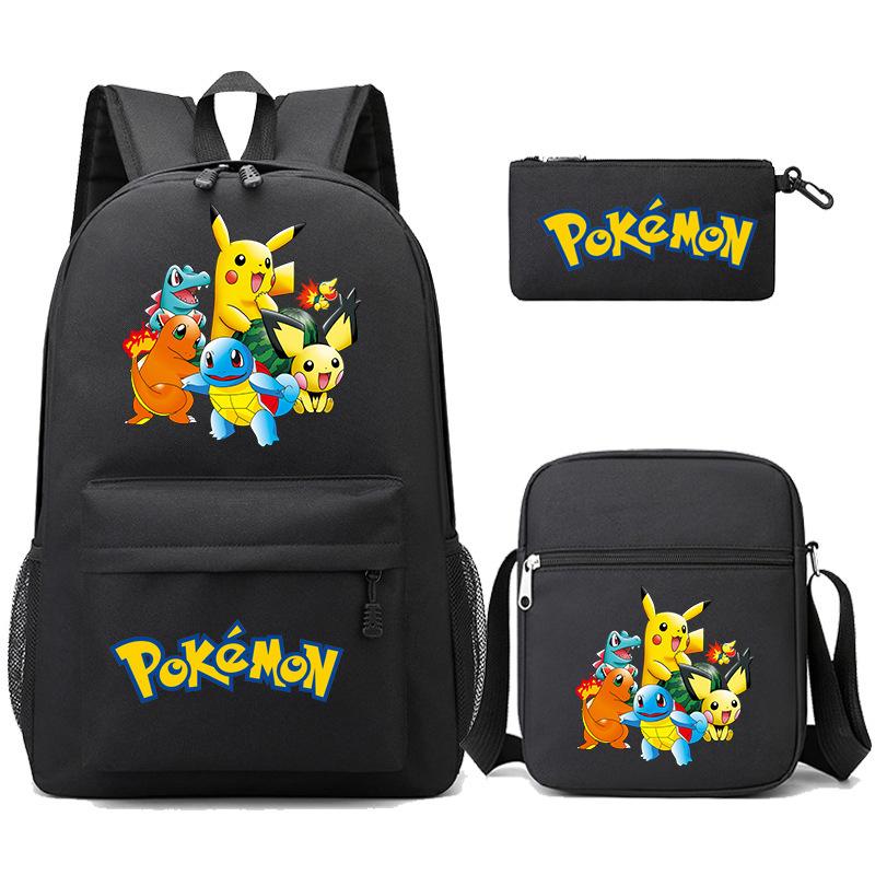 Backpack Teen Student School Bag Three-piece Pencil Case Crossbody Bag