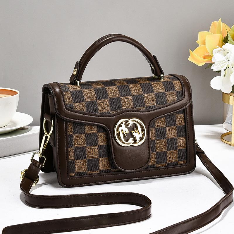 Bag messenger bag women's 2025 new retro flower portable shoulder bag fashionable versatile women's small square bag women's bag