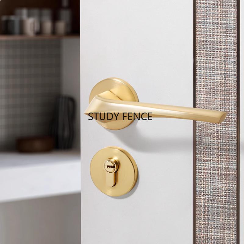 Universal Indoor Door Lock Set Household Aluminum Alloy Door Lock Set Including Key Room Lock Household Hardware Accessories