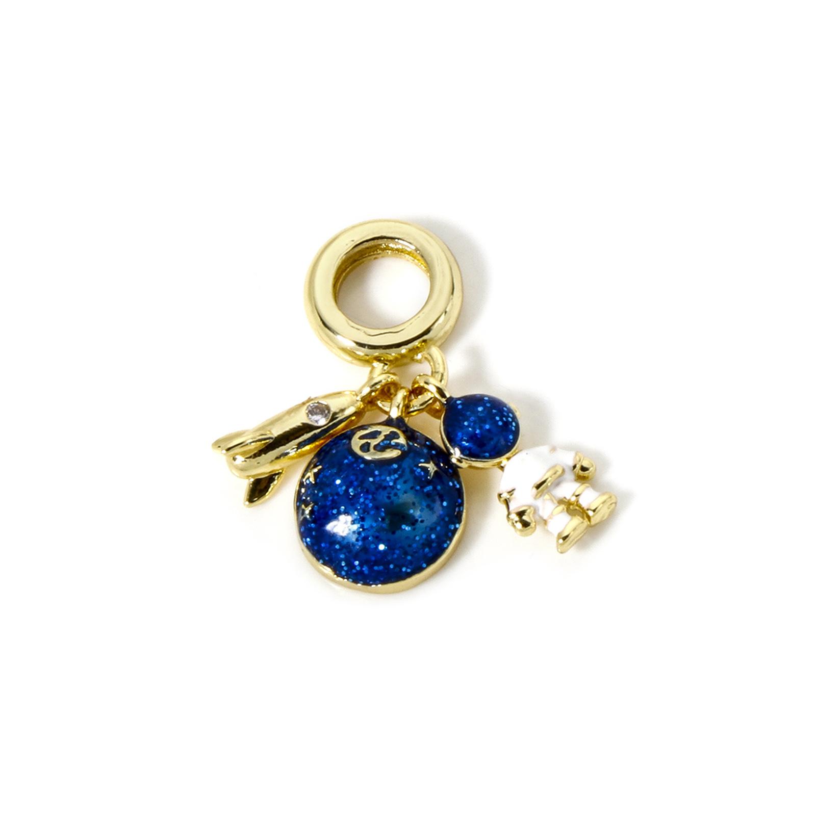 

1 Piece Brass Dangle Charm Enamel Luggage Trolley Suitcase Universe Planet Pendant For Bracelet Necklace Jewelry Making Finding