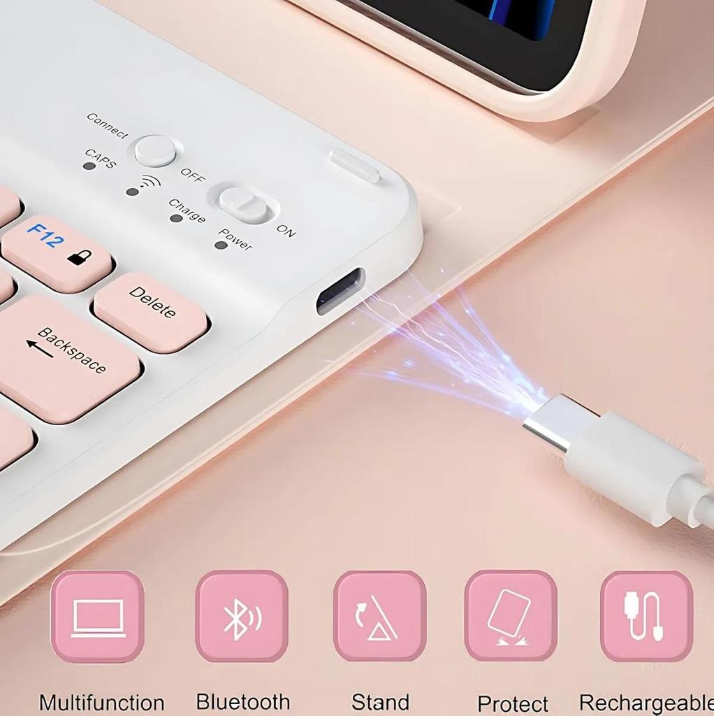 Redmi Pad SE 11-Zoll Touch-Tastatur mit Hintergrundbeleuchtung & Bluetooth & Leder-Schutzhülle mit Stifthalter (Kompatibilität: 2025 Redmi Pad 2)