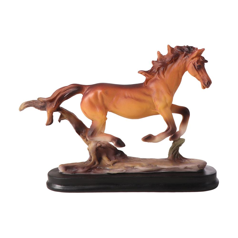 

Crafts Resin Horse Ornament Modern Handicraft Horse Statue Art Creative Miniatures Figurine Office коричневий