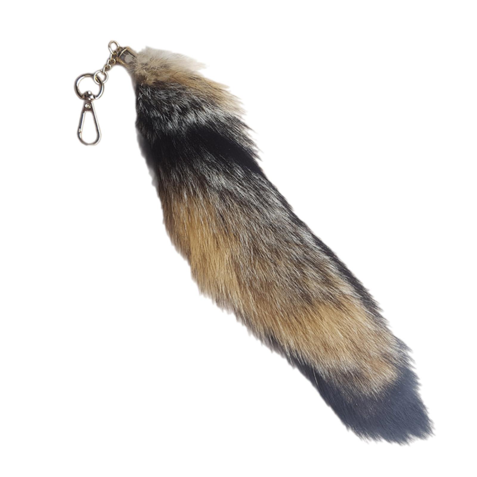 Брелок с подвеской в виде плюшевого лисьего хвоста — фото 6