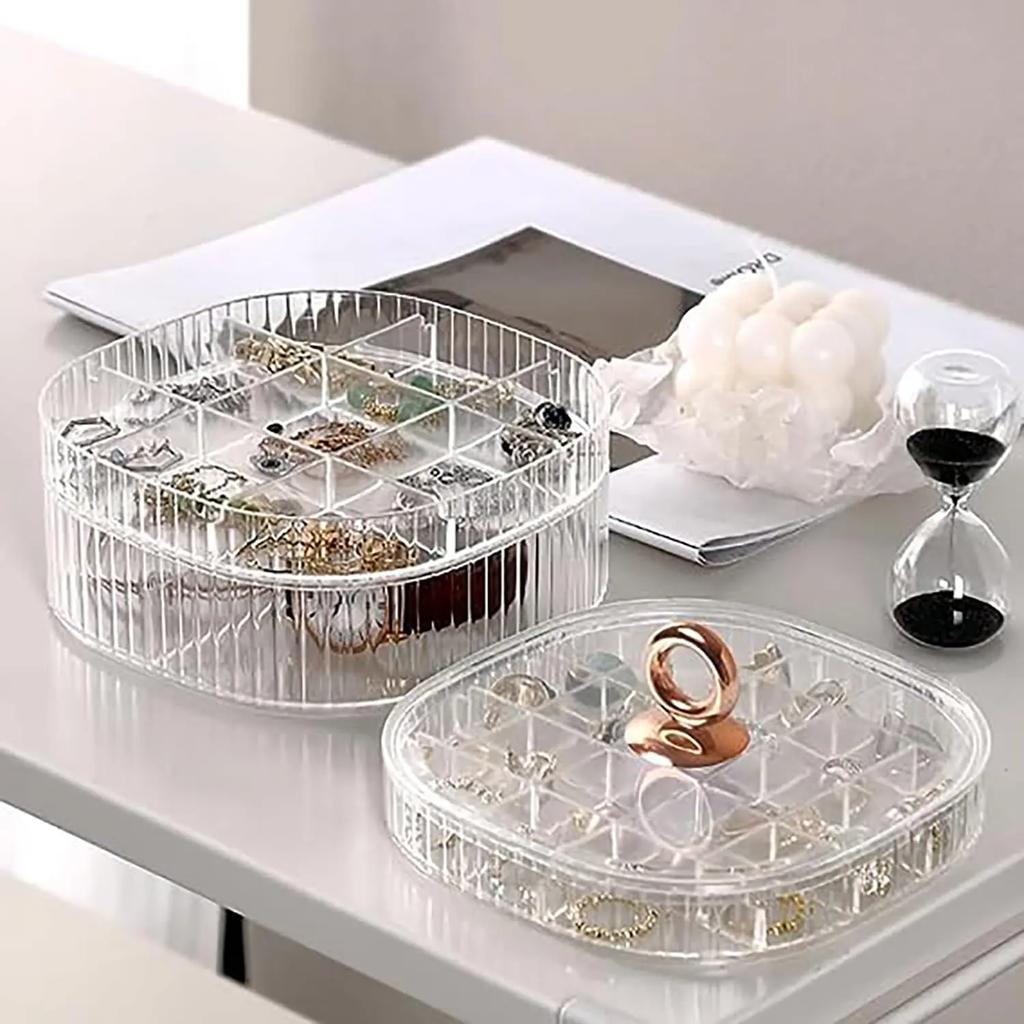 Jewelry Box, Jewelry Organizer with Handle, Clear Jewelry Boxes for Women Girls, Make Up Organizer, Jewelry Storage Holder