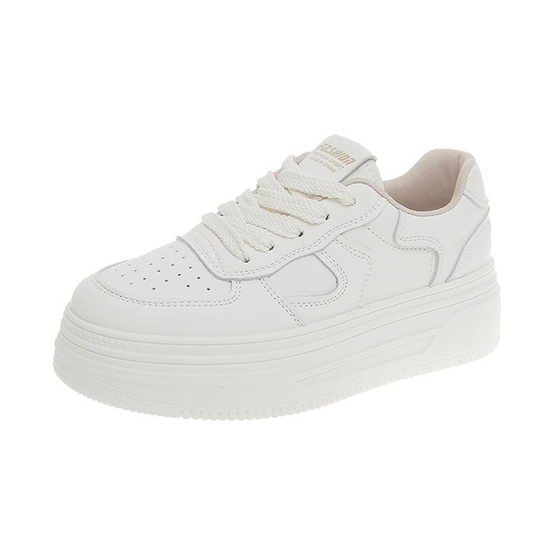 Platform white shoes women's versatile spring and autumn muffin 2025 summer new popular Internet celebrity orders surge casual sports shoes