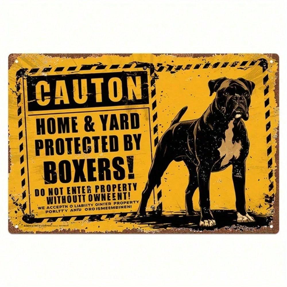 

Metal Wall Art Vintage Boxer Dog Poster for Home Bar Garage Decor