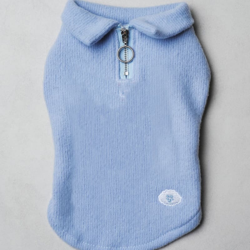 [Pet] Embroidered Knit Zip-Up M