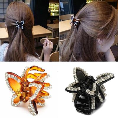 Neue Damen Schmetterling Kristall Strass Klaue Clip Klemme Haarnadel Haarschmuck