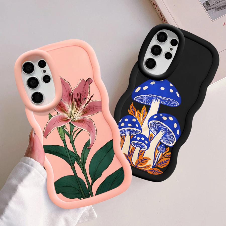 Soft Phone Cover Case for Samsung Galaxy S20 FE S22 Ultra S23 Plus S24 A26 S21 A25 S25 A34 A55 A24 A54 A36 A35 Simple Floral
