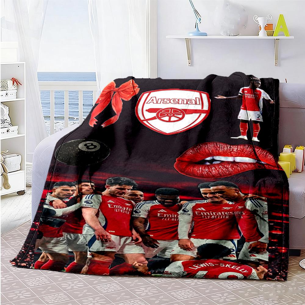 Arsenal Customize Text Blanket Throw Personalized Blanket Comfortable Suitable for Bed Seaside Picnics Office Chair Four Seasons Multipurpose