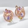 Modische Schmetterlingsohrringe in Roségold für Damen, farbenfrohe Accessoires mit natürlichem Zirkonia, süßes Schmuckstück für Partys und Hochzeiten