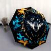 1pc Flame-Crowned Wolf Automatic Opening and Closing Folding - A Good Choice for Gifts, Fashionable and Convenient Umbrella With Cute Cartoon Cha