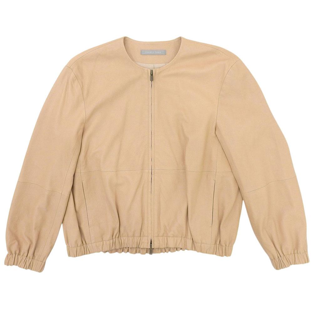 theory luxe Super soft leather collarless jacket for women, beige, size 38 Jacket 38 beigeUsed