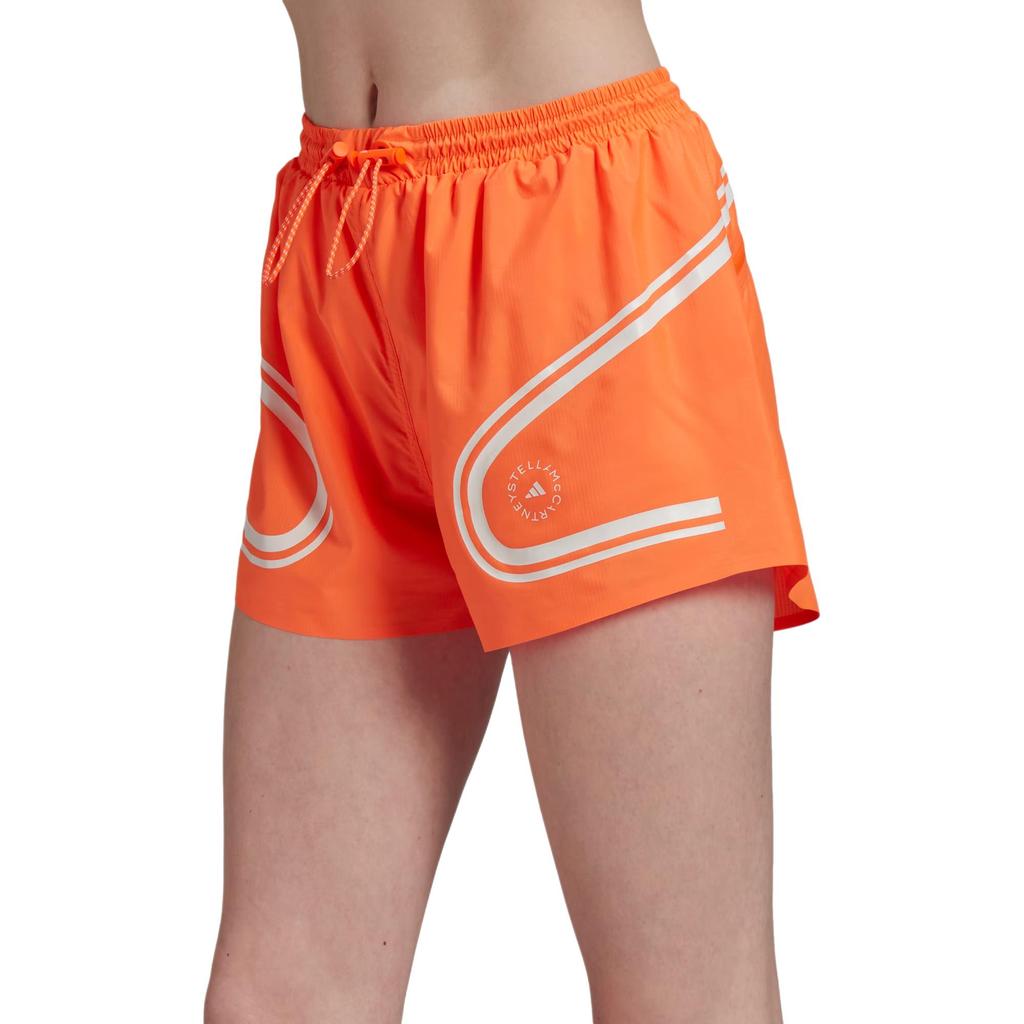 adidas X Stella McCartney Color Block Gestreifte Sportliche Freizeitshorts Damen Shorts Orange HB6080