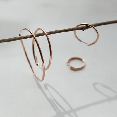J.Lauren 9M02019-1Cm Sterling Silver Rose Gold Ring Silver Earrings