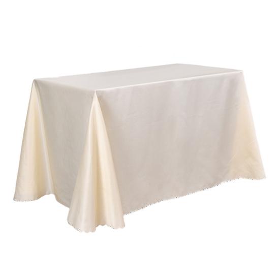 Solid Color Design Wrinkle-Resistant Lace Detail Conference Room Table Cover