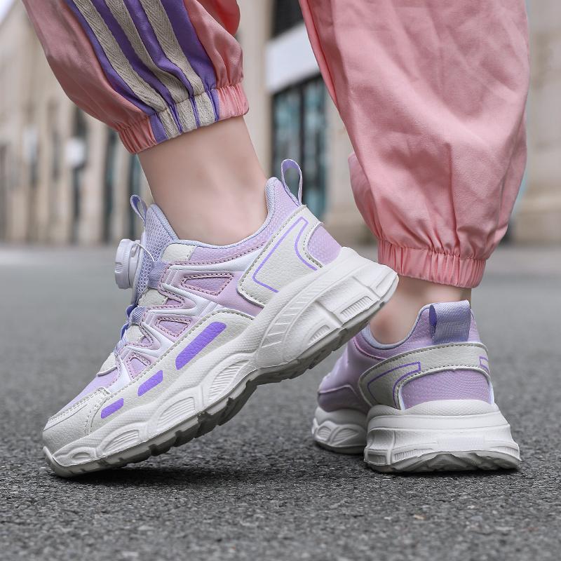 Girls Sports Shoes Lightweight Leather Kids Sneakers Casual Pink Children Anti-slip Walking Running Shoes