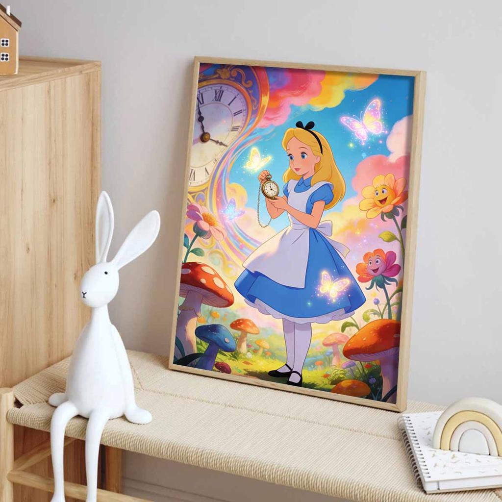 Disney Diamond Painting Kit Full Diamond Round Alice Decor Home Decor Craft Gift