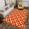 Plaid Pattern Carpet for Living Room, Red Orange and Beige Design Suitable for Use As an Anti-slip for Living Room Bedroom Sofas