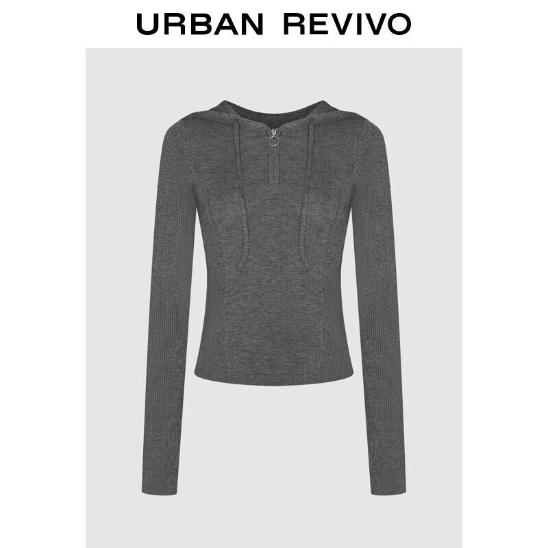 UR Women's Half-Zip Hooded Knit Sweater