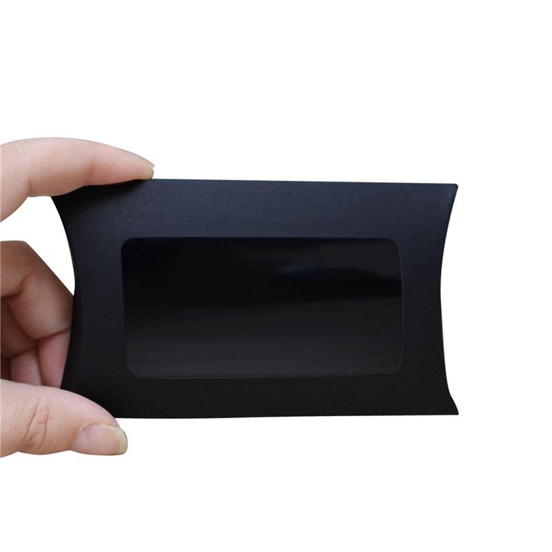 

50 шт. коробка для печенья и конфет в форме подушки с окном для свадебной вечеринки, рождественской крафт-бумаги, подарочные упаковочные коробки для дня рождения, принадлежности для вечеринки 14.5X7.5cm