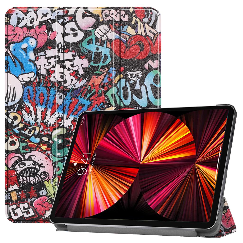 Customizable Embossing Cartoon Pictures Trifold Folio Stand Hard Back Tablet Case for iPad Pro 11" 2021