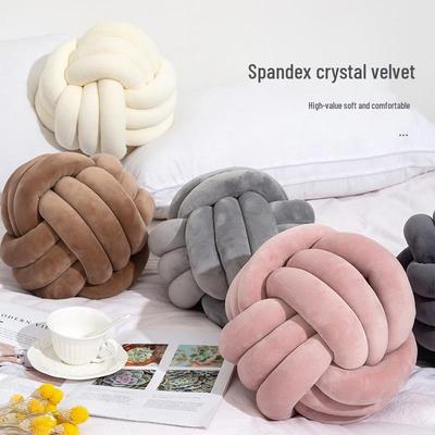 Handmade Knotted Ball Pillow: Knitted Spherical Plush Toy for Living Room & Bedroom Decor, Sofa Accent Pillow, Creative Back Cushion.