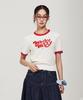 WACKY WILLY Women'S Typographic Short Sleeve Knit Cream