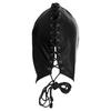 Máscara de Bondage de Cuero Ajustable para Hombres y Mujeres: Sudadera con Cremallera Completa y Capucha con Cierre de Cordones para Cosplay Gótico y Club