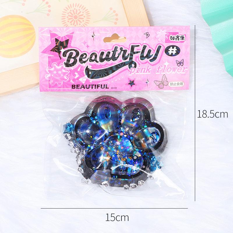 Starlit Sky Big Cat Paw Squishy Fidget Toy Soft Slow Rebound Stress Relief Toy Pinch Decompression Gift Cat Claw Squeeze Toy