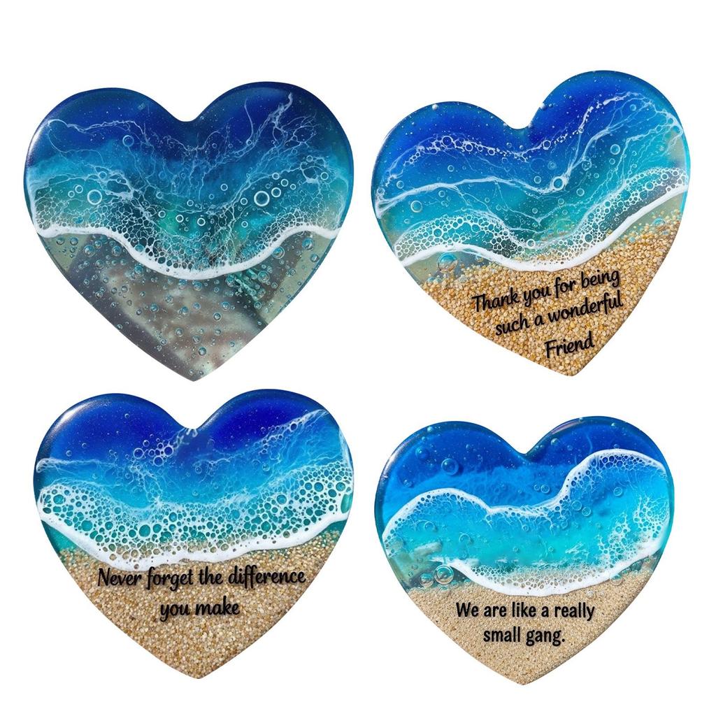 Ocean Pocket Heart, Ocean-inspired Decoration, Heart-shaped Stone, Smooth Decorative Souvenir, Commemorative Gift