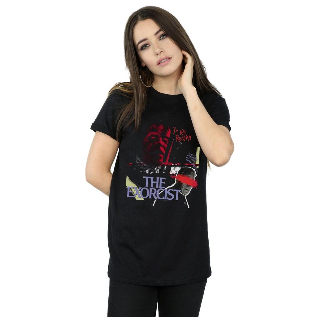 The Exorcist Womens/Ladies Scratched Eyes Cotton Boyfriend T-Shirt