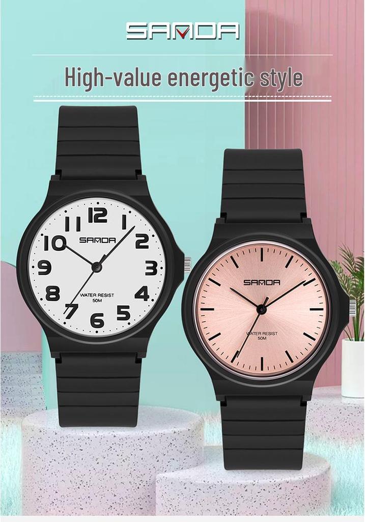 Sanda Fashionable Waterproof Quartz Watch for Students - Ideal for School, Parties, and Exams