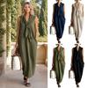 Tie Front V Neck Maxi Dress for Women, Summer Sleeveless Loose Dress, Casual Flowy Travel Vacation Long Dress with Pockets
