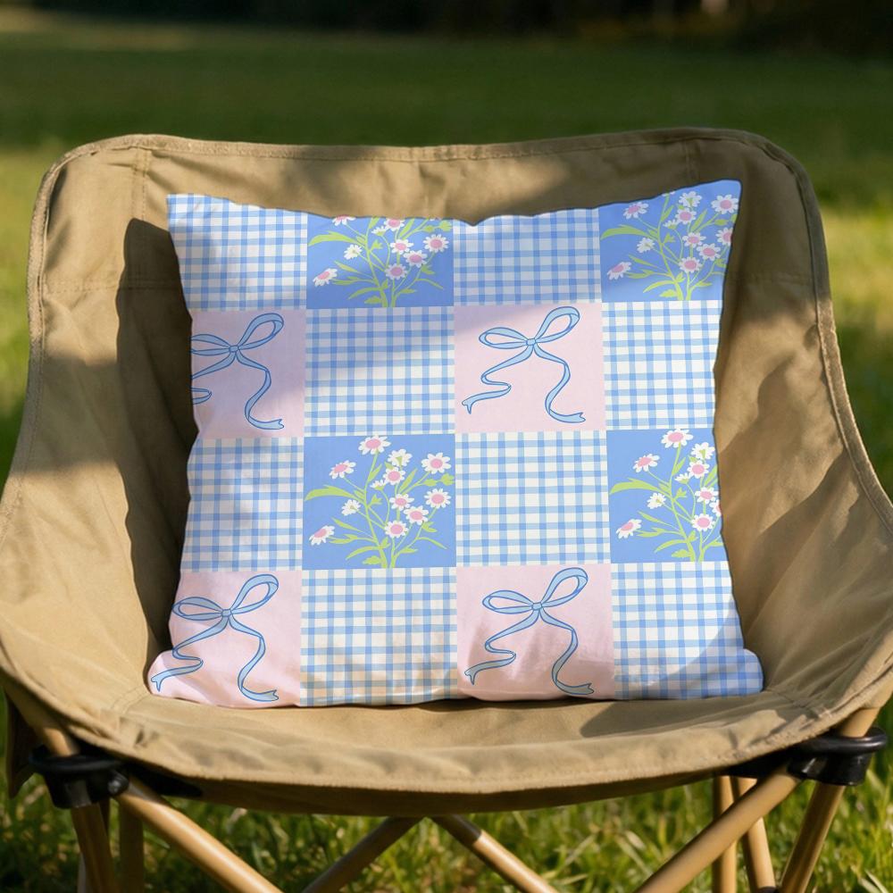 simple checks Cushion Cover Soft Reversible  Durable Pillow Cover  MultiScene Use for Home  Car Daily Comfort