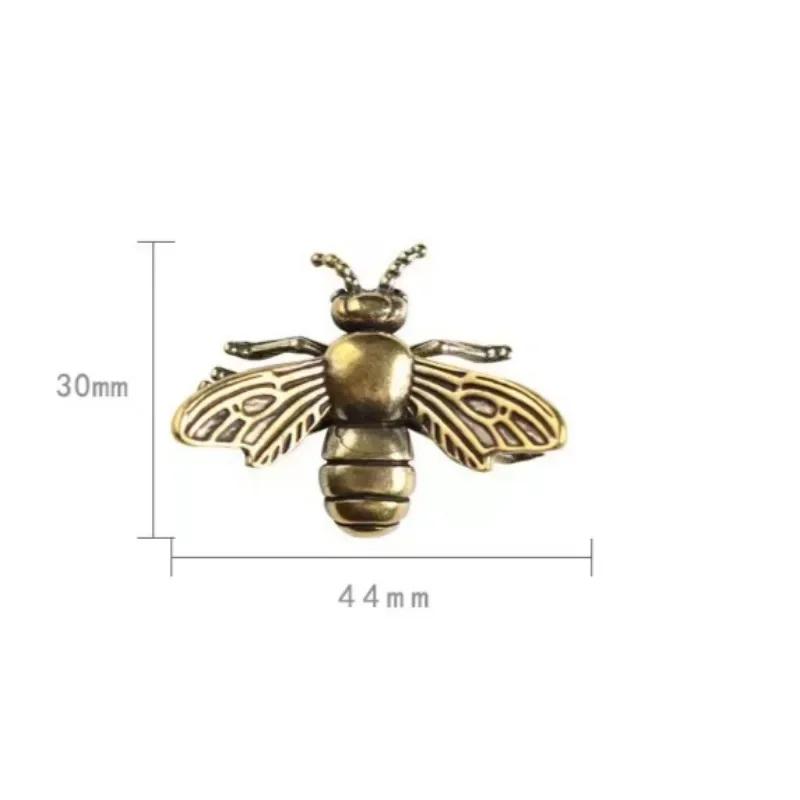 Massive Messing-Insekten-Honigbienen-Figuren, Miniaturen, Teehaustier, lustiger Käfer, Bastelsammlung, kleine Desktop-Ornamente, Heimdekorationen
