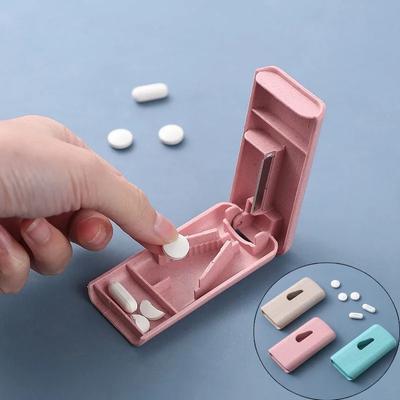 Portable Mini Medicine Box Medicine Cutter Storage Medicine Cutting Two-in-one Medicine Box Travel Convenient Medicine Cutter Storage Box