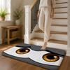 Worried Eyes Floor Mat Flannel Rug Non Slip Absorbent Soft Washable For Entryway Hallway Bathroom Kitchen Decor