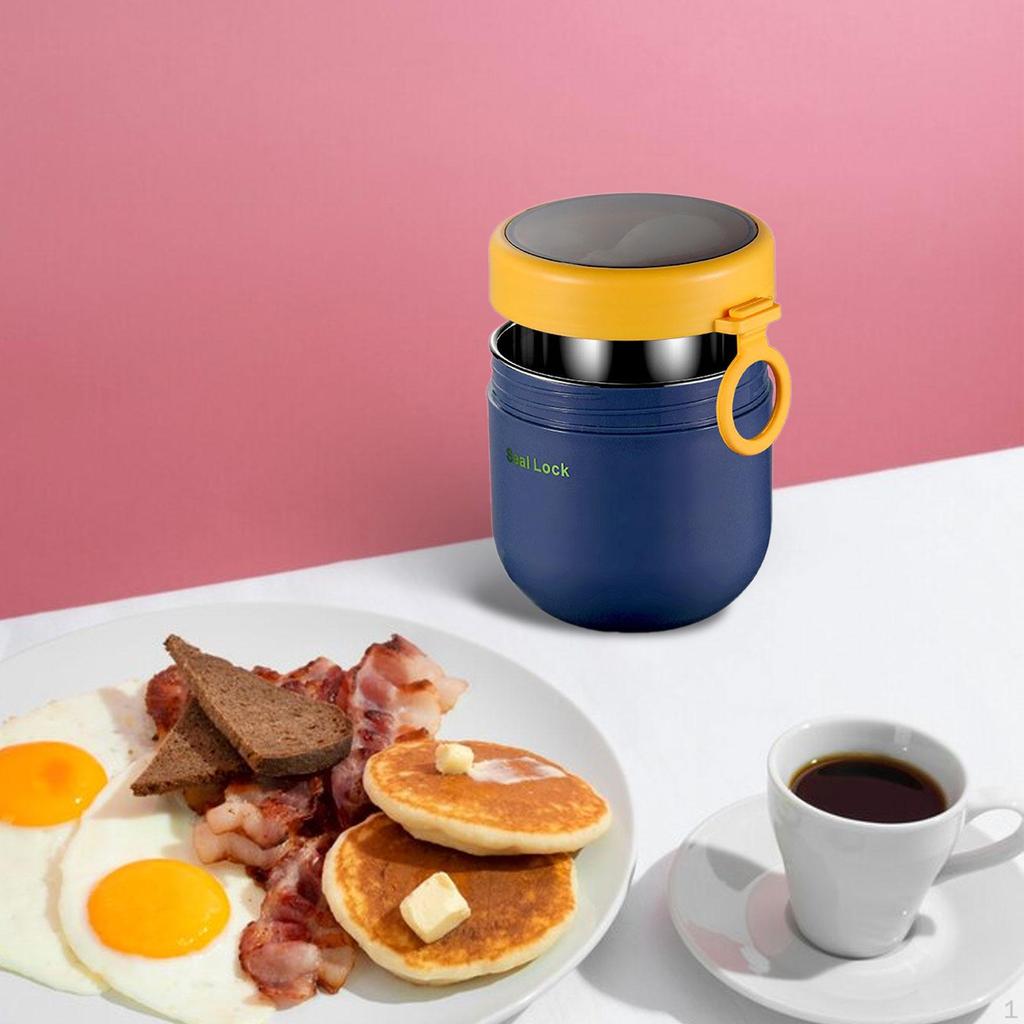 Soup Container Food Airtight Insulated 800ml with Spoon Lunch Pot Yogurt Cup