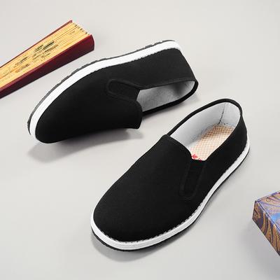 Hot Sale Homens Tradicional Chinês Kung Fu Mocassins Clássico Preto Velho Pequim Pano Sapatos Homens Respirável Slip-On Calçado De Lona