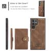For Samsung Galaxy S25 Ultra Case JEEHOOD J01 Retro Leather Phone Back Cover with Detachable Magnetic Card Holder