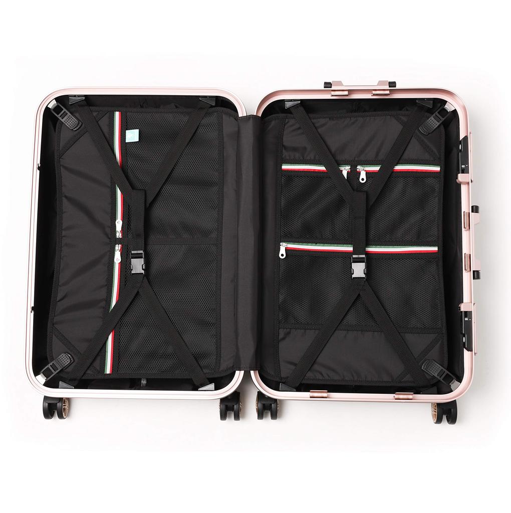 Suitcase Nights or More L Size 83L Champagne Aluminum Frame Lightweight Travel Hook TSA Lock Double Carry Case Bag [Legend Walker] (7 / / / Gold)