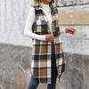 Sleeveless Turn Down Collar Plaid Mid Length Women S Vest