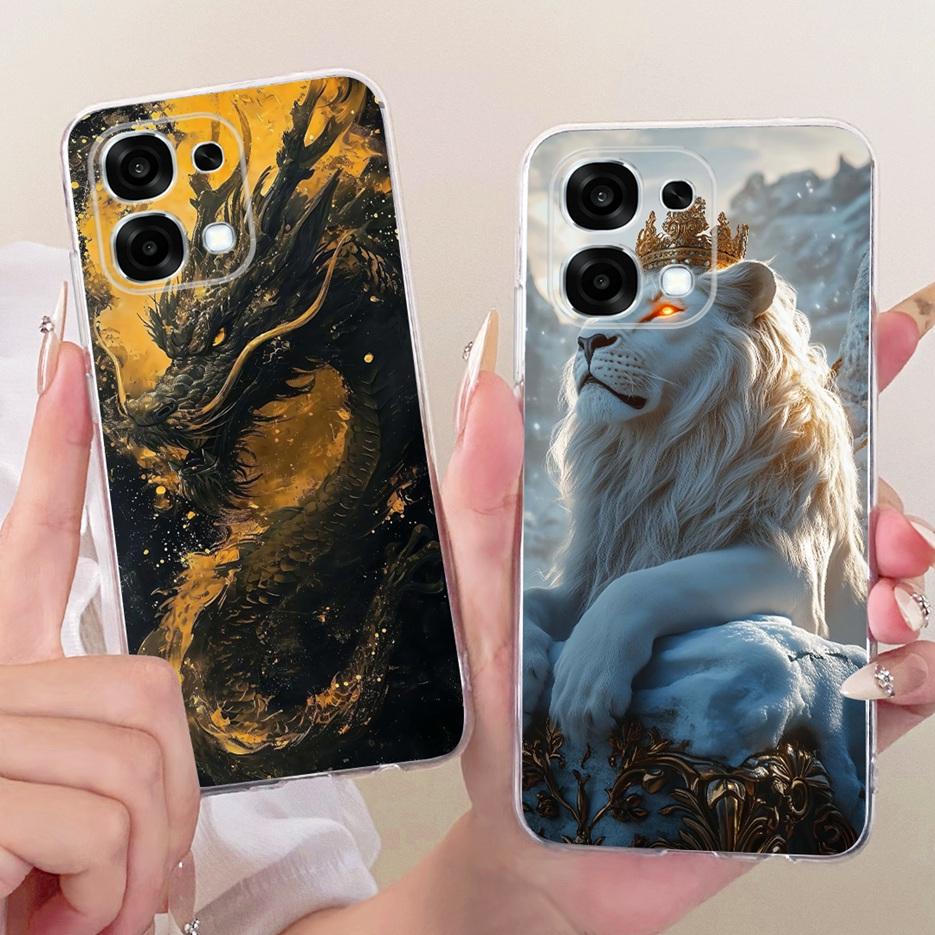 For Oppo A6 Pro 5G Case CPH2781 Cute Lion Tiger Dragon Luxury Painted Cover Soft Slim Phone Case For Oppo A6 Pro A6Pro 4G Fundas