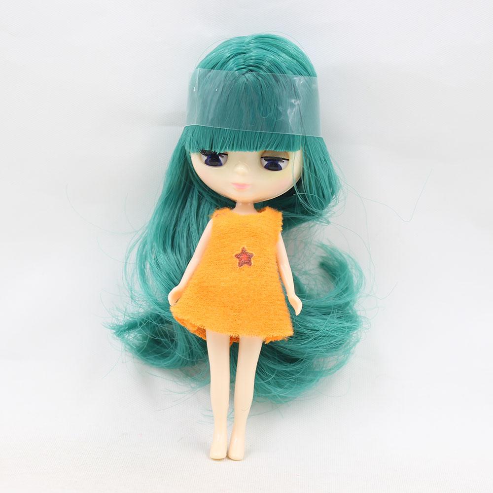 Mini Blyth with bangs nude doll 10CM different hair color with random dress cloes eyes normal body DIY fashion toys