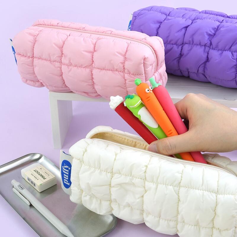 Quilted Cloud Pouch Pencil Case Pen 4-Piece Pastel Quilting