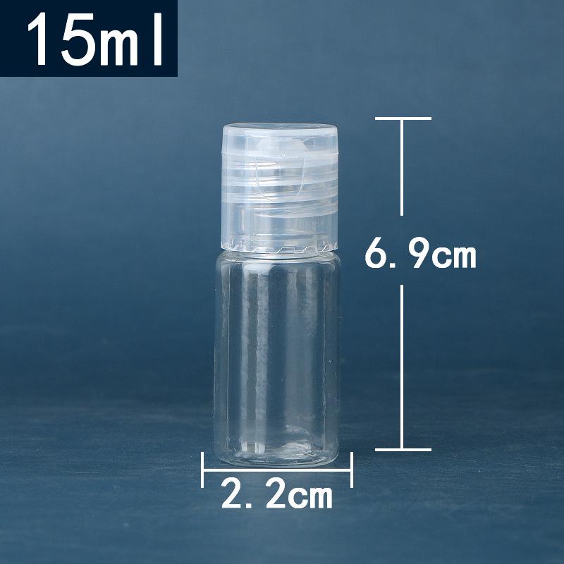 Transparent PET Plastic Flip-Top Bottle, 10/30/50/100 ml, Butterfly Cap for Lotion/Cosmetic Packaging.