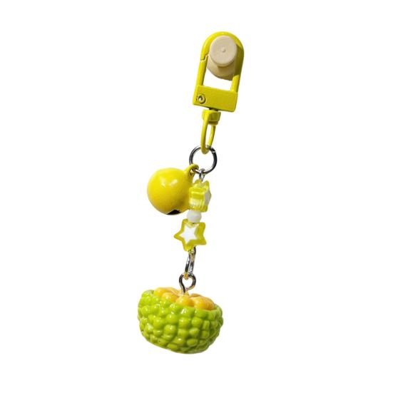 

Bag Pendant Star Fruit Shape Bag Hanging Ornament with Bell Sound Stress Relief Charm Key Chain Hanging Ornament жовтий