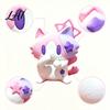 Heart Warming Gift for Holidays Cute 3D Printed Cat Figurine Cartoon Desk Ornament with Playful Mouth Covering Novelty Birthday Design Compact