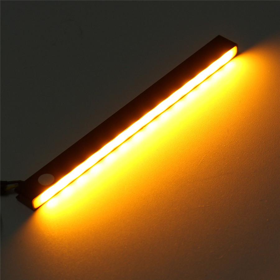 2x Red/Amber Switchback Flowing LED Car DRL Brake Stop Turn Signal Light Strips